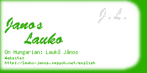 janos lauko business card